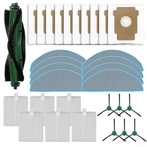 SageFurned Ersatzteil-Set für Roomba 105 inkl. Wischtücher, Filter, Staubbeutel, Bürsten, kompatibel mit Combo für Staubsaugermodelle (B) von SageFurned