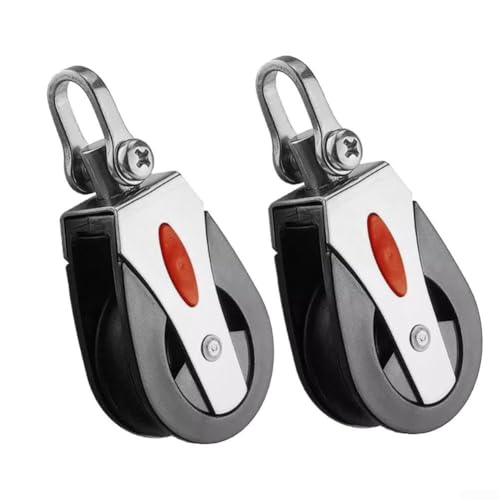 SageFurned Robuster Nylon-Flaschenzugblock, Einzel-rotierendes Segelboot-Zubehör für Seile bis zu 12 mm Durchmesser, mit leichtgängigem Lagersystem für Boote und Yachten (2 Stück) von SageFurned