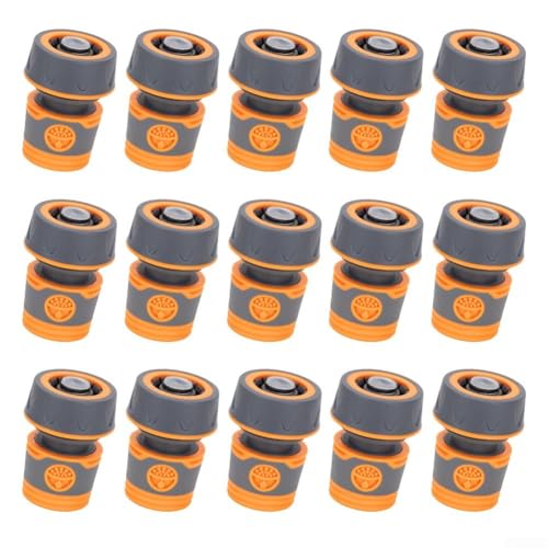 SageFurned Schlauchkupplung Set 15 Stück Gartenschlauchverbinder 3/10.2 cm Quick Stop Joint Kit ABS Kunststoff Auslaufsicher Grau Orange für Bewässerung Rasen Autowäsche SageFurned Schlauchkupplung Set 15 Stück Gartenschlauchverbinder 3/10.2 cm Quick Stop Joint Kit ABS Kunststoff Auslaufsicher Grau Orange für Bewässerung Rasen Autowäsche von SageFurned