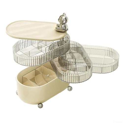 SageFurned Schreibtisch-Schmuckkästchen, drehbar, 360 Grad, mehrschichtige Kosmetikbox mit Staubschutz, PP-Material für Zuhause, Büro, Ankleidezimmer SageFurned Schreibtisch-Schmuckkästchen, drehbar, 360 Grad, mehrschichtige Kosmetikbox mit Staubschutz, PP-Material für Zuhause, Büro, Ankleidezimmer von SageFurned