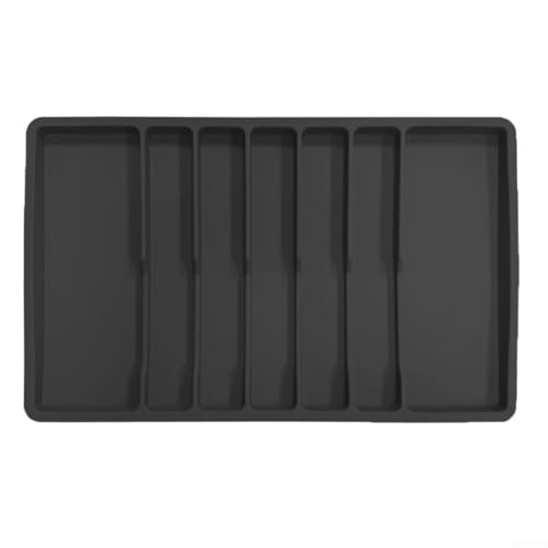 SageFurned Silikon-Besteck-Schubladen-Organizer, rutschfester Besteckkasten mit 7 Fächern, Utensilienhalter für Gabeln, Löffel, Spatel, Zange, passend für Standard-Küchenschubladen (schwarz) von SageFurned