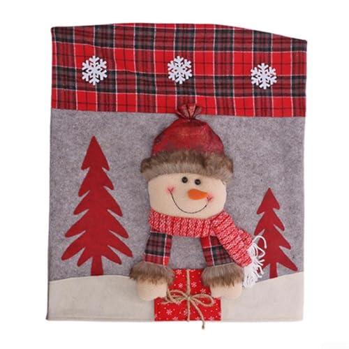 Stuhlhussen für Weihnachten, Weihnachtsmann, Schneemann, Rentier, Urlaub, Party, Esszimmer, Küche, Bankett, Dekoration, Stuhlrückenbezüge (H-YT83) von SageFurned