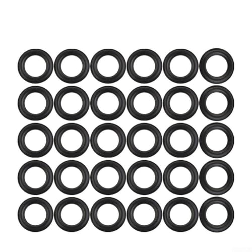 Verstellbares Handpress-Ösenwerkzeug mit Kunststoffharz-Ösen mit 15 mm Außendurchmesser, 28 mm Durchmesser für Befestigungslösungen (30 Stück schwarz) von SageFurned