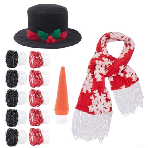 Winter-Schneemann-Dekorationsset, Outdoor-Weihnachten, Urlaub, Verkleidungs-Set, Familienaktivitätswerkzeuge (A) von SageFurned
