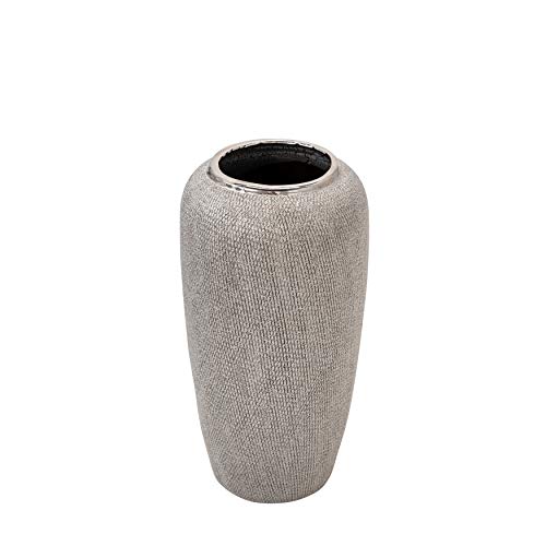 Sagebrook Home Vase, Keramik, Silber, 6.25 x 6.25 x 12.25 inches von Sagebrook Home