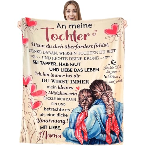 Kuscheldecke für Meine Tochter, Decke Brief an Meine Tochter, Positive Ermutigung von Mutter zu Tochter, Super weiche Flanelldecke Sofa Decke,Geburtstag Weihnachten Graduierung Geschenk für Tochter von Sagreeny