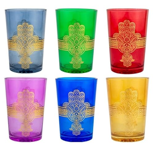12 Teegläser Trinkgläser Gläser Set Orientalisch "Hand der Fatima" Multi 12 Teegläser Trinkgläser Gläser Set Orientalisch "Hand der Fatima" Multi von Saharashop
