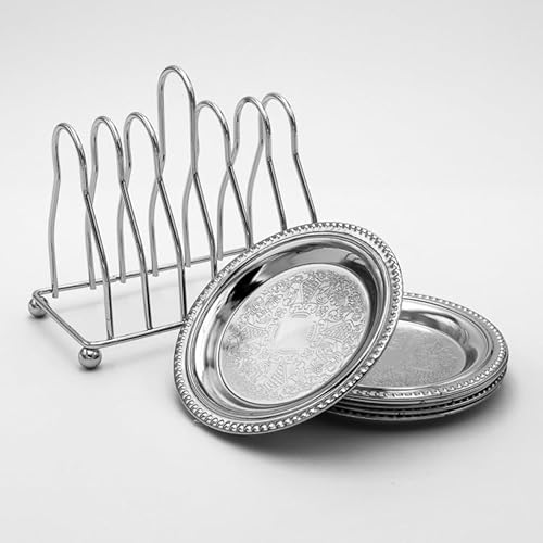 6 x Orientalische Untersetzer für Gläser Teegläser Gold oder Silber HM 5402 (Silber) von Saharashop