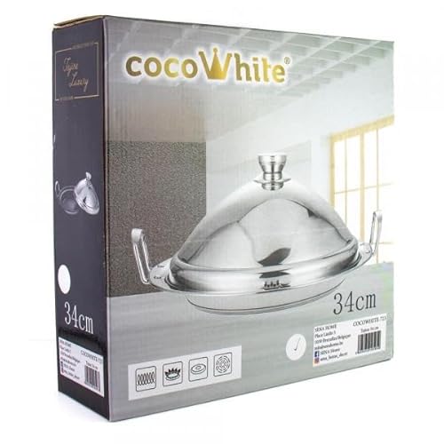 Marokkanische Tajine cocoWhite auswählbar in Ø 26/30/34 cm alle Herdarten Induktion (Ø34cm) von Saharashop