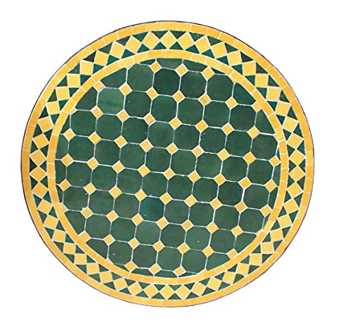 Mosaikplatte Rund Ø 100 cm Grün-Gelb von Saharashop