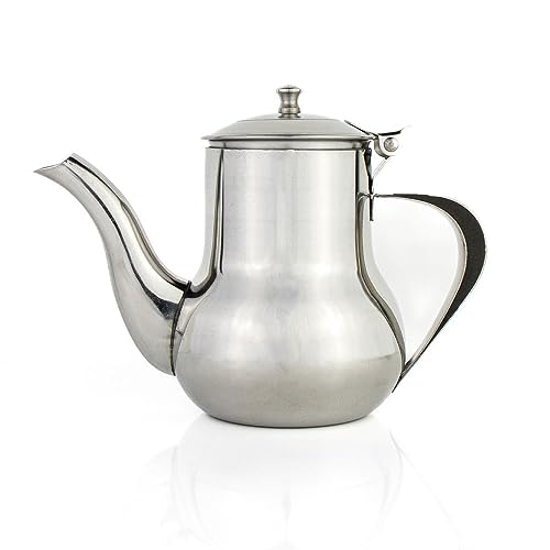 Orientalische Teekanne, Berrad Atay, Cay Kanne, Traditionell Silber 0,37 L Klein 1-2 Teegläser Teapot Small von Saharashop