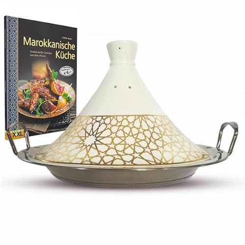 Tajine Set Kochbuch + Marokkanische Tajine Tagine Tagin Kochtopf Gartopf Royal Ø 26 cm Keramik Induktion Kochbuch Marokkanische Küche Tajine Set Kochbuch + Marokkanische Tajine Tagine Tagin Kochtopf Gartopf Royal Ø 26 cm Keramik Induktion Kochbuch Marokkanische Küche von Saharashop