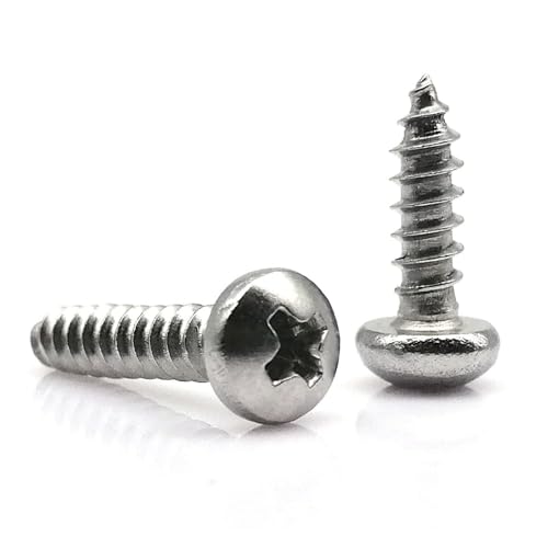 100 Stück M1 M1.2 M1.4 M1.7 M2 M2.3 M2.6 M3 M3.5 M4 Kleine 304 A2 Edelstahl Rundkopf Selbstschneidende Schraube for Holzmöbel(6mm,M2.6) von Saharuse