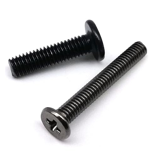 50 Stück M1.2 M1.4 M1.6 M2 M2.5 M3 M4 Schwarze kleine ultradünne Wafer-Flachkopfschraube(5mm,M2.5) von Saharuse