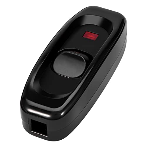 AC 250 V 10 A Inline-EIN/AUS-Tisch-/Schreibtischlampenkabel-Kabelschalter mit LED-Anzeige (Schwarz) von Sahgsa
