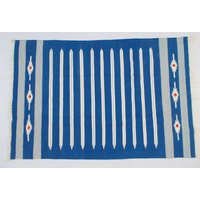 100x150 Baumwollteppich Mit Dunkelblauen Und Weißen Streifen - Dhurrie Teppich in Marineblau 100x150 Baumwollteppich Mit Dunkelblauen Und Weißen Streifen - Dhurrie Teppich in Marineblau von SahjadCarpets