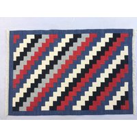 4 X 6 Ft Baumwolle Bunt Gewebt Teppich Dhurrie - Schöne Handgemachte 4 X 6 Ft Baumwolle Bunt Gewebt Teppich Dhurrie - Schöne Handgemachte von SahjadCarpets