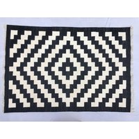 4 X 6 Schwarz Und Weiß Baumwolle Teppich - Beliebtes Design Handgefertigten von SahjadCarpets
