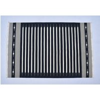 4x6 Baumwolle Schwarz-Weiß-streifen Handgewebter Teppich Dhurrie - Schwarzer Handgemachter 4x6 Baumwolle Schwarz-Weiß-streifen Handgewebter Teppich Dhurrie - Schwarzer Handgemachter von SahjadCarpets