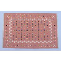 4x6 Leichter Pfirsich Handgemachter Moderner Muster Teppich - Flacher Web- Und Handgewebter Kelimteppich von SahjadCarpets