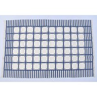 6x9 Off White Und Dark Navy Blue Baumwolle Handgefertigt Modern Muster Teppich - Flacher Web - Handgewebter Kelimteppich von SahjadCarpets