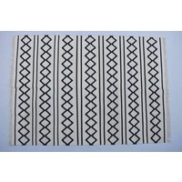 Mehr Größen Schwarz-Weiß Handgewebter Moderner Kelimteppich Baumwolle Flach Weben Kilim von SahjadCarpets