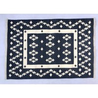Mehrere Größen Baumwolle Schwarz Und Weiß Handgemachte Teppich Dhurrie - Hand Gewebt Mehrere Größen Baumwolle Schwarz Und Weiß Handgemachte Teppich Dhurrie - Hand Gewebt von SahjadCarpets
