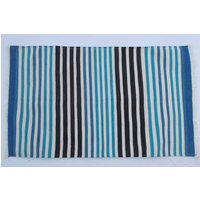 Mehrere Größen Baumwolle Streifen Handgemachte Blau Und Schwarz Teppich - Schöne Bilue Farbe Mehrere Größen Baumwolle Streifen Handgemachte Blau Und Schwarz Teppich - Schöne Bilue Farbe von SahjadCarpets