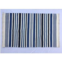 Mehrere Größen Baumwolle Streifen Handgemachte Blau Und Schwarz Teppich - Schöne Farbe Mehrere Größen Baumwolle Streifen Handgemachte Blau Und Schwarz Teppich - Schöne Farbe von SahjadCarpets