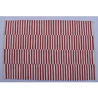 Mehrere Größen Rot Und Weiß Baumwolle Handgefertigte Moderne Streifen Wende Teppich - Flachgewebe Hand Gewebter Kelim von SahjadCarpets