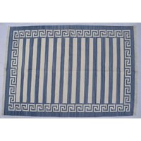Mehrere Größen Rustikal Blau & Weiß Baumwolle Handarbeit Moderner Streifen Teppich - Flaches Weben Und Handgewebter Kelimteppich von SahjadCarpets