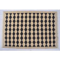 Mehrere Größen Schwarz, Beige Und Gelb Baumwolle Handgemachter Moderner Teppich - Flaches Weben Handgewebter Kelimteppich Mehrere Größen Schwarz, Beige Und Gelb Baumwolle Handgemachter Moderner Teppich - Flaches Weben Handgewebter Kelimteppich von SahjadCarpets