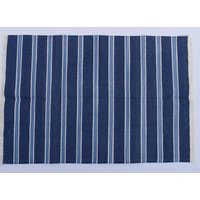 Multi Navy Blau Und Weiß Streifen Handgefertigt Modern Design Teppich - Schöne Flache Weberei Blauer Kelim von SahjadCarpets