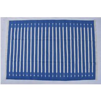 Multi Size Royal Blue & White Stripes Handgemachter Moderner Streifen Teppich - Schöner Flacher Web Blauer Kelim von SahjadCarpets