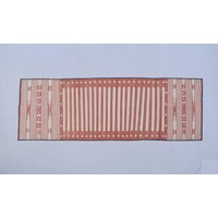 Rot Und Weiß Moderne Gestreifte Baumwolle Flachgewebe Handgewebter Teppich - Wendbarer Kelim von SahjadCarpets