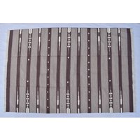 Verschiedene Größen Braun Und Weiß Streifen Handarbeit Modern Design Kelim Teppich - Schöne Flache Weberei Brauner von SahjadCarpets