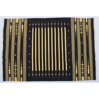 Verschiedene Größen Schwarz & Gelb Baumwolle Handarbeit Moderner Streifen Teppich - Flach Weben Und Handgewebt Kilim Verschiedene Größen Schwarz & Gelb Baumwolle Handarbeit Moderner Streifen Teppich - Flach Weben Und Handgewebt Kilim von SahjadCarpets