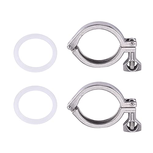 Sahkgye 2Pcs -Clamp Steel Single Pin Duty Clamp with Wing Nut for Ferrule TC with Silicone Gasket 2 Inch von Sahkgye