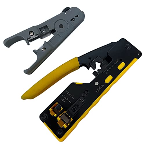 Sahkgye CAT5 CAT6 Pass Through Crimper Crimp Werkzeug für Standard RJ45 RJ12 Verbinder CAT6A Geschirmte Modular Stecker,Gelb Sahkgye CAT5 CAT6 Pass Through Crimper Crimp Werkzeug für Standard RJ45 RJ12 Verbinder CAT6A Geschirmte Modular Stecker,Gelb von Sahkgye