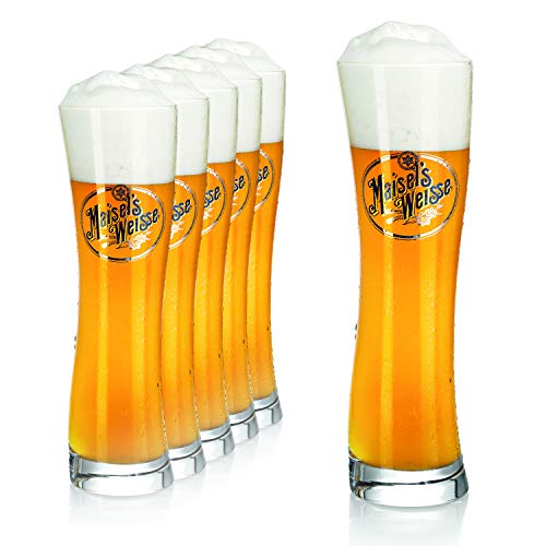 Maisel´s Weisse Original Weizenbiergläser 0,3 l (6 STK) - Hefe Weissbiergläser 0,3 l - Maisel Weizenbiergläser 0,3l als tolles Bier Geschenk von Sahm