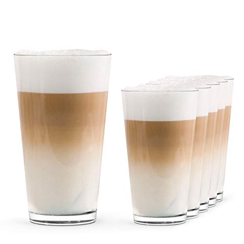 Sahm Latte Macchiato Gläser Set (6 STK) - 0,30 l Trinkgläser Set - Ideal auch als Wassergläser Set - Klassische Kaffee Latte Gläser von Sahm