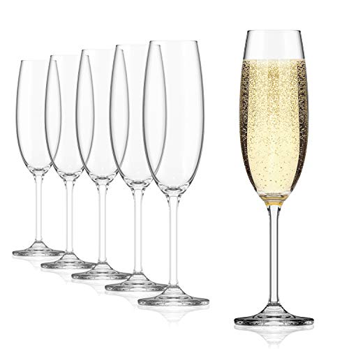 Sahm Sektgläser Set 6 teilig - 220ml Sektglas - Sektkelche Spülmaschinengeeignet & Langlebig - Ideal auch als Prosecco Gläser & Champagner Gläser von Sahm