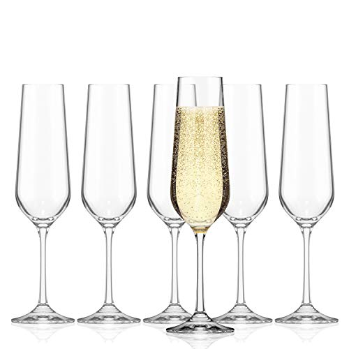 Sahm Sektgläser Set 6 teilig - 200ml Sektglas - Sektkelche Spülmaschinengeeignet - Ideal auch als Prosecco Gläser & Champagner Gläser von Sahm