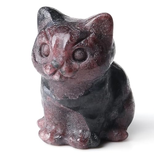 Sahoottie Granat Stein Katze Figur Katzen Geschenke für Frauen Cute Deko Figuren Kawaii Katze Geschenke für Katzenliebhaber Lucky Cat Dekoration Sahoottie Granat Stein Katze Figur Katzen Geschenke für Frauen Cute Deko Figuren Kawaii Katze Geschenke für Katzenliebhaber Lucky Cat Dekoration von Sahoottie