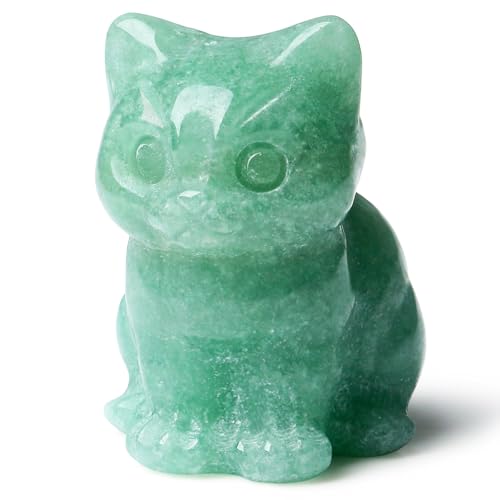 Sahoottie Grüner Aventurin Katze Figur Grüne Katzen Deko Grüner Aventurin Deko Figuren Dekoration Geschenke für Katzenliebhaber Katze Kristalle Glückskatze Sahoottie Grüner Aventurin Katze Figur Grüne Katzen Deko Grüner Aventurin Deko Figuren Dekoration Geschenke für Katzenliebhaber Katze Kristalle Glückskatze von Sahoottie