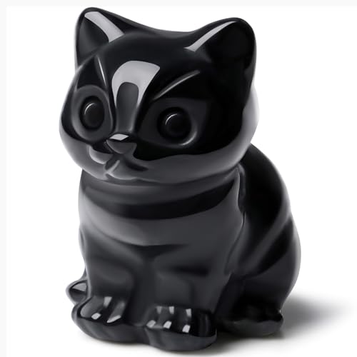 Sahoottie Obsidian Katze Figur Schwarze Katzen Deko Obsidian Deko Figuren Geschenke für Katzenliebhaber Katze Geschenk Kristalle Glückskatze Sahoottie Obsidian Katze Figur Schwarze Katzen Deko Obsidian Deko Figuren Geschenke für Katzenliebhaber Katze Geschenk Kristalle Glückskatze von Sahoottie