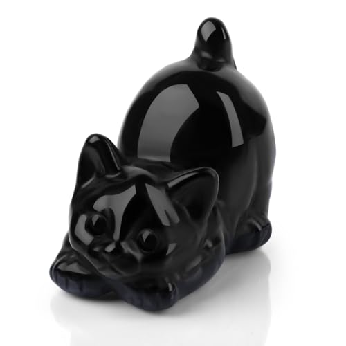 Sahoottie Polierter Obsidian Katze Figur Schwarze Kristalle Katzen Deko Katzen Geschenke für Frauen Geschenk für Katzenliebhaber Dekoration für Zuhause Kristall Glückskatze Sahoottie Polierter Obsidian Katze Figur Schwarze Kristalle Katzen Deko Katzen Geschenke für Frauen Geschenk für Katzenliebhaber Dekoration für Zuhause Kristall Glückskatze von Sahoottie