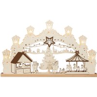 SAICO Original LED Schwibbogen "3D-Lichterbogen, Weihnachtsmarkt" Premium LED-Beleuchtung, warmweiß, BxHxT: 52x30,5x4,5 cm von Saico Original