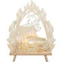 SAICO Original LED Schwibbogen "Dekoleuchte-Spitze, Feuerwehr" inkl. LED-Leuchtmittel, warmweiß, BxHxT: 34,5x43x6 cm von Saico Original