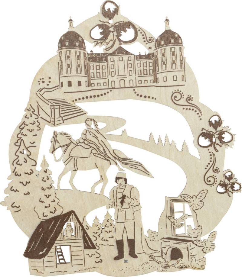 Saico LED-Fensterbild Drei Haselnüsse für Aschenbrödel Holz 30 cm natur von Saico